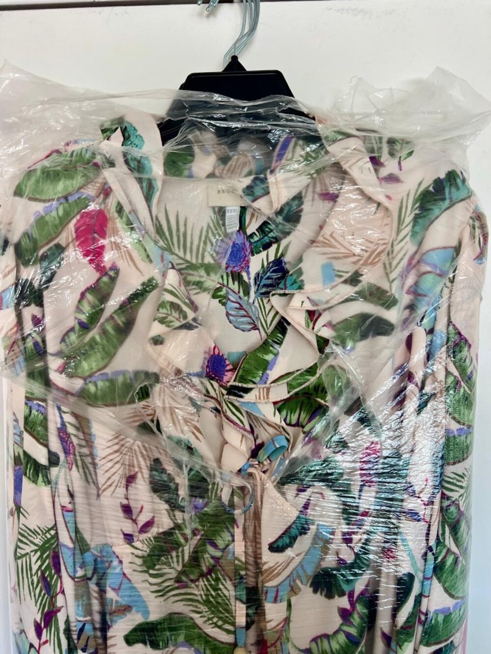 Brocade & Ivy Tropical Floral High Low Maxi Dress Tie Waist Tassel XL 1X